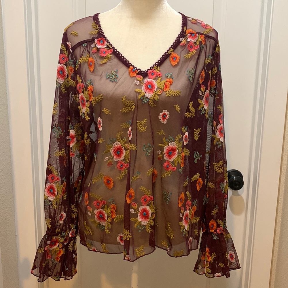 Feather Bone by Anthropologie Giralda top